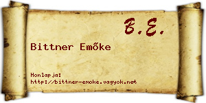 Bittner Emőke névjegykártya